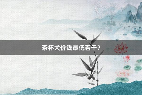 茶杯犬价钱最低若干?