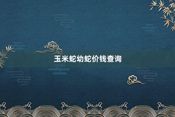 玉米蛇幼蛇价钱查询
